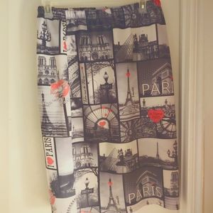 Paris print pencil skirt Size:3XL brand:Rainbowshop.com